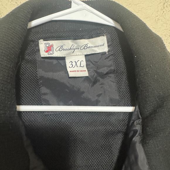 Mens Brooklyn Basement NYC Bomber Jacket Coat Size 3XL gold zippers military - Picture 3 of 9